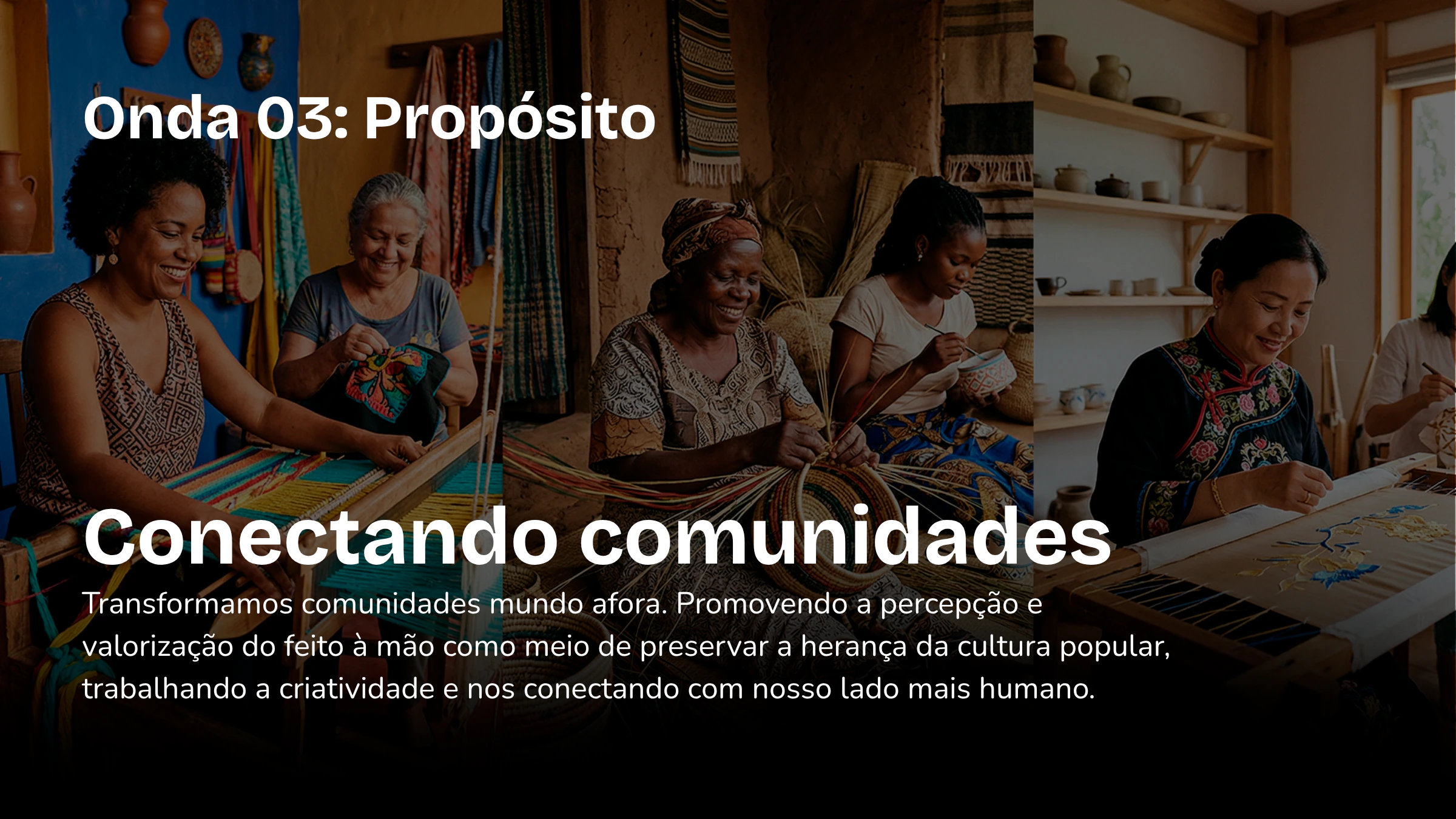 Território de conteúdo Propósito: conectar comunidades e herança cultural pelo feito à mão