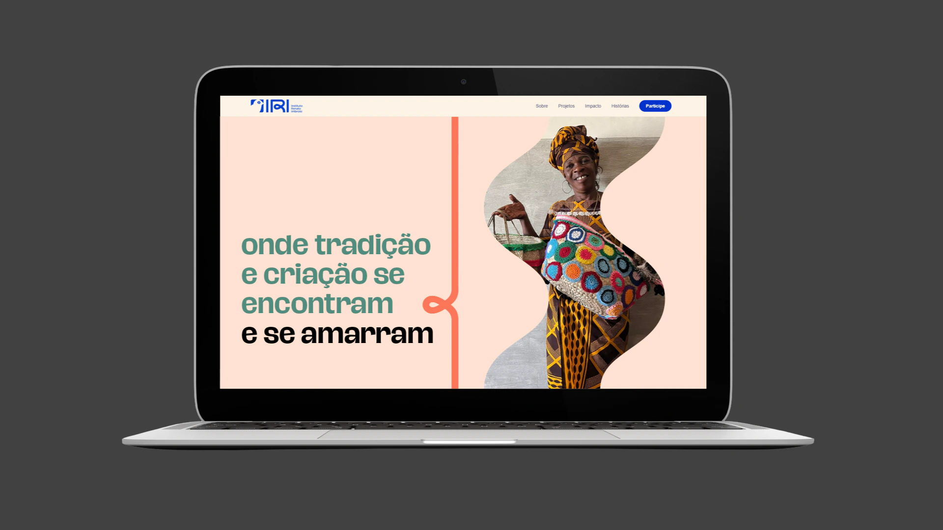 O site do IRI apresentando a marca e o trabalho dos artesãos