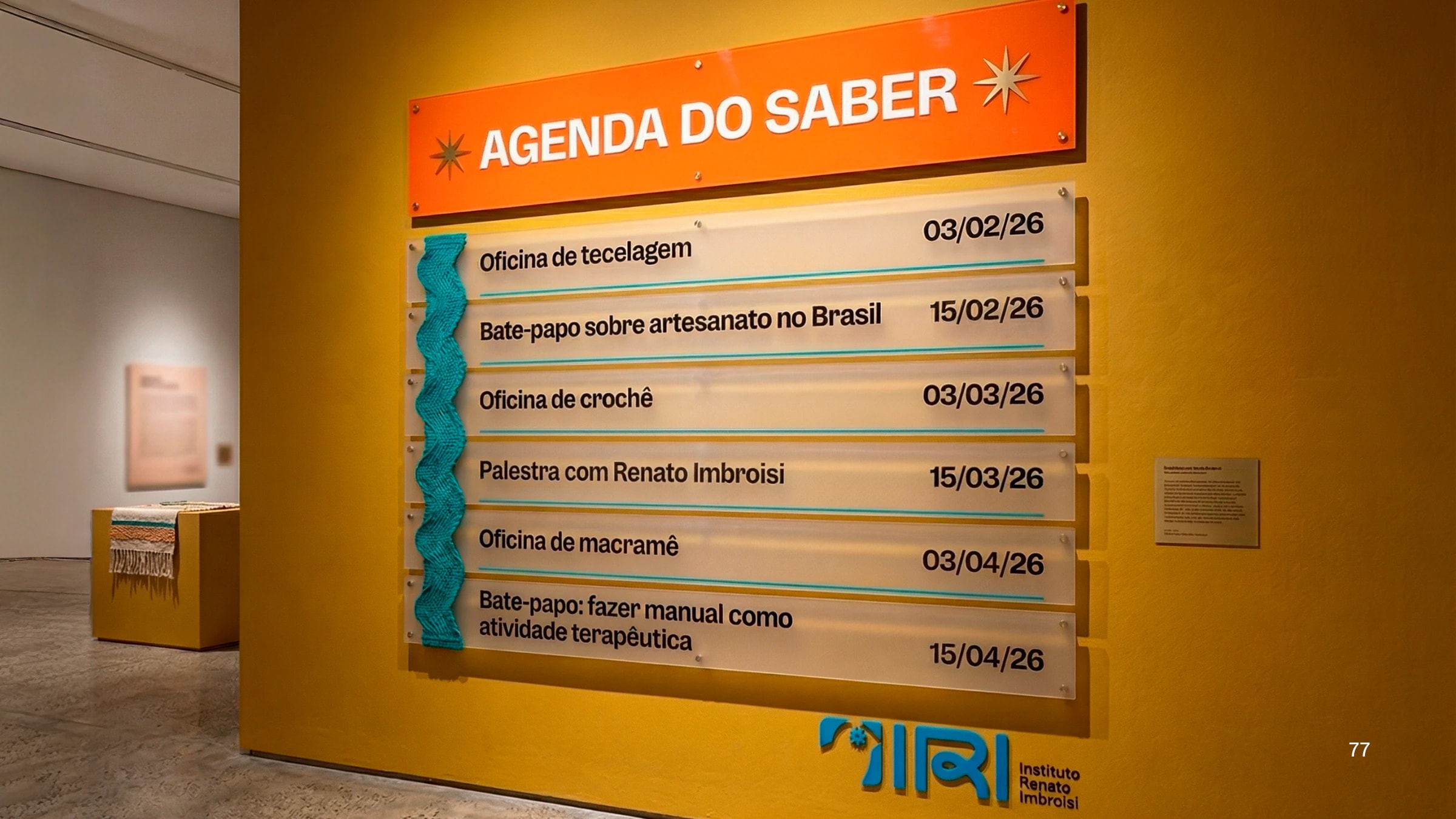 A Agenda do Saber, programação de oficinas na Escola de Artesanato do Muquém